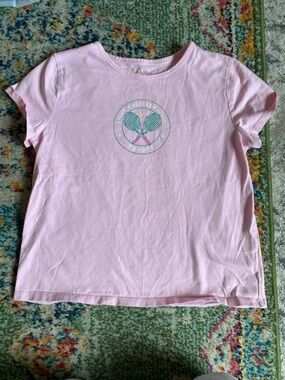 Lilly Pulitzer Pink Short Sleeve Tee with Tennis Graphic